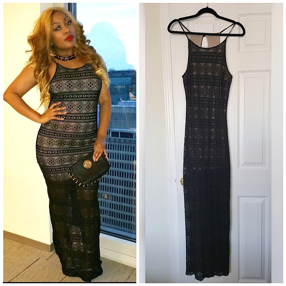 Lace Halter Maxi Dress